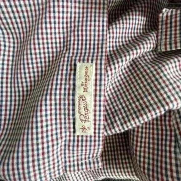 Penguin By Munsingwear Men’s XL Long Sleeve Button Up Slim Fit Red Blue Plaid - Picture 7 of 8